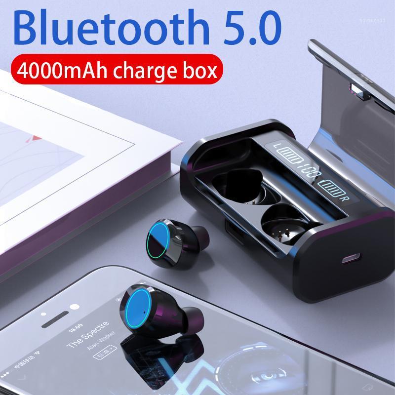 

G06 V5.0 Bluetooth Stereo Earphone Wireless Waterproof Touch Earbuds Headset 4000mAh Battery LED Display1, Black