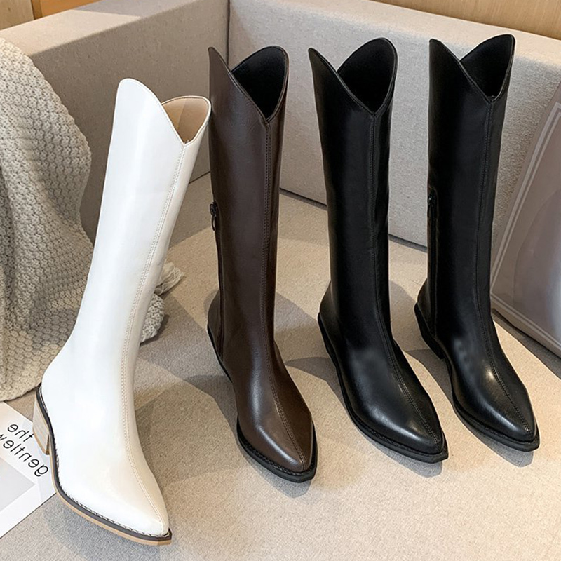 

2021 The New New Feminine Knee Women's Leather Fetish Warm Winter Knight Size Lady Boots Six Feet Tall Shoe 7eix, Brown