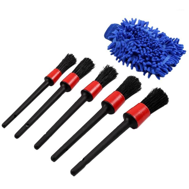 

6Pcs Car Detailing Detail Brush Kit Car Wash MiBoar Hair Brushes for Motorcycle Cleaning Wheels Engine Air Vents1