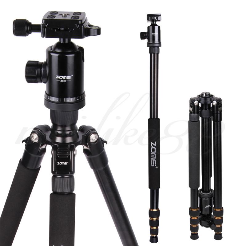 

Zomei Z688 Aluminum Professional Tripod Monopod + Ball Head For DSLR camera Portable / camera stand