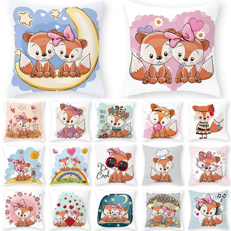 

Animal Decorative Cushions Pillowcase Polyester Cushion Cover Cartoon Throw Pillow 45*45 Sofa Decoration Pillowcover 40892, 2-40892-002