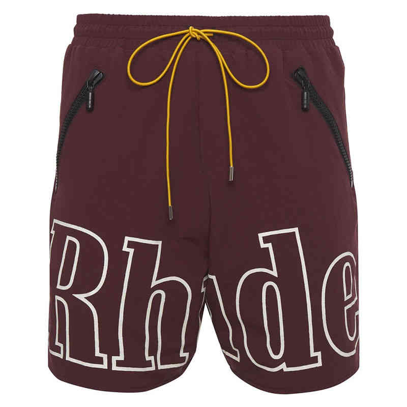 

Summer 2022 Rhude Shorts Grey 3m Reflective-coated Pill Zip Pants Pull Rope Sports Boxing Men's Elastic Waist, Black