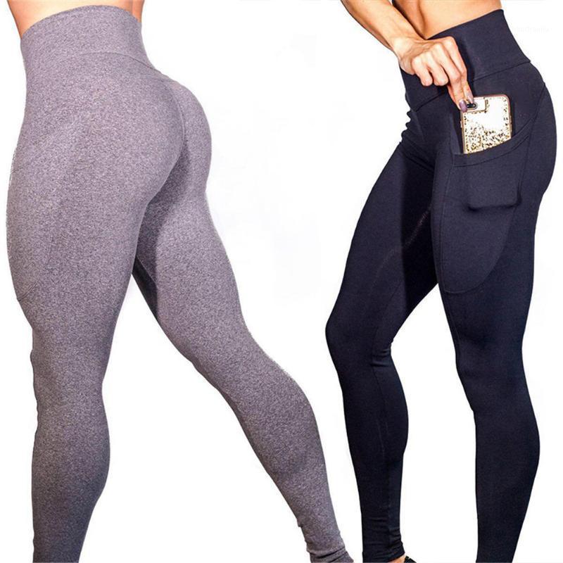 

High Wasited Women Skinny Pants Hip pocket Fitness Leggings Sexy push up Gymming Legging Patchwork Bodybuilding Trousers1, Black