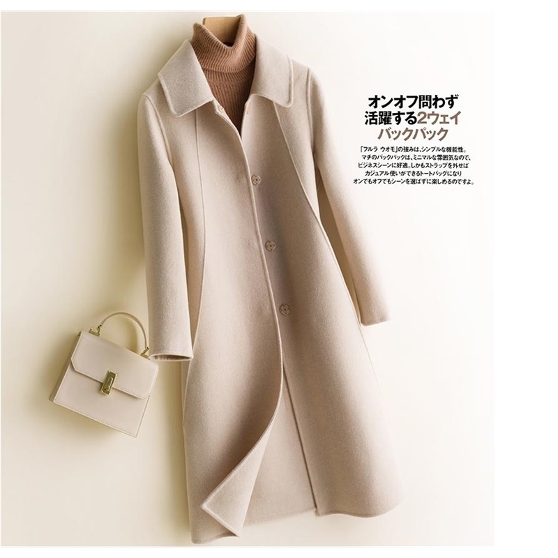 High Quality Wool Blend Winter Women Casual Plus Size M-4XL Long Sleeve Elegant Female Outwear Coat Autumn Streetwear Coat 201102