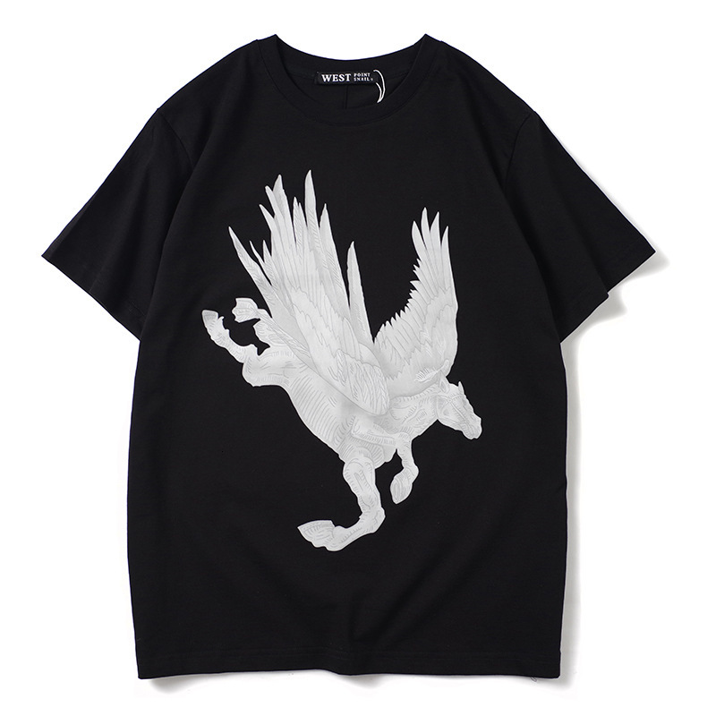 

2021 New Luxury Man 3d Angel White Knight Hip Skateboard Parkour Street Cotton T-shirts Top Shirt N-186 C438, Bl