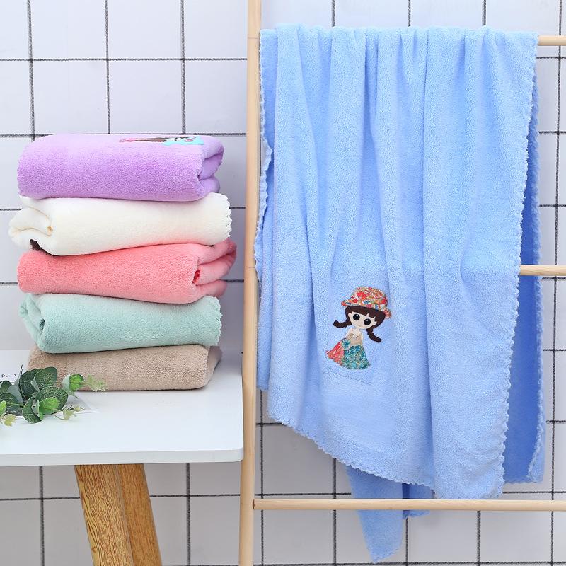 

Adult Bath Towel 70 * 140 High Density Coral Velvet Bath Towel Quick Absorbent Net Red Bathroom Products Towels Bathroom, Pink