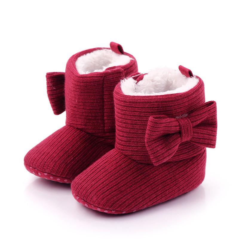 

Toddler Baby Girls Brand Infant Booties Shoes Soft Sole Booty Winter Warm Snow Boots Bows Shoes Newborn Footwear for 1 Year Old, Black