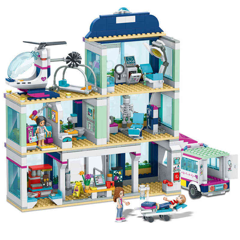 

Friends City Heartlake Hospital Ambulance Block Set Princess Undersea Palace Compatible with Friends Girls Toys AA220303