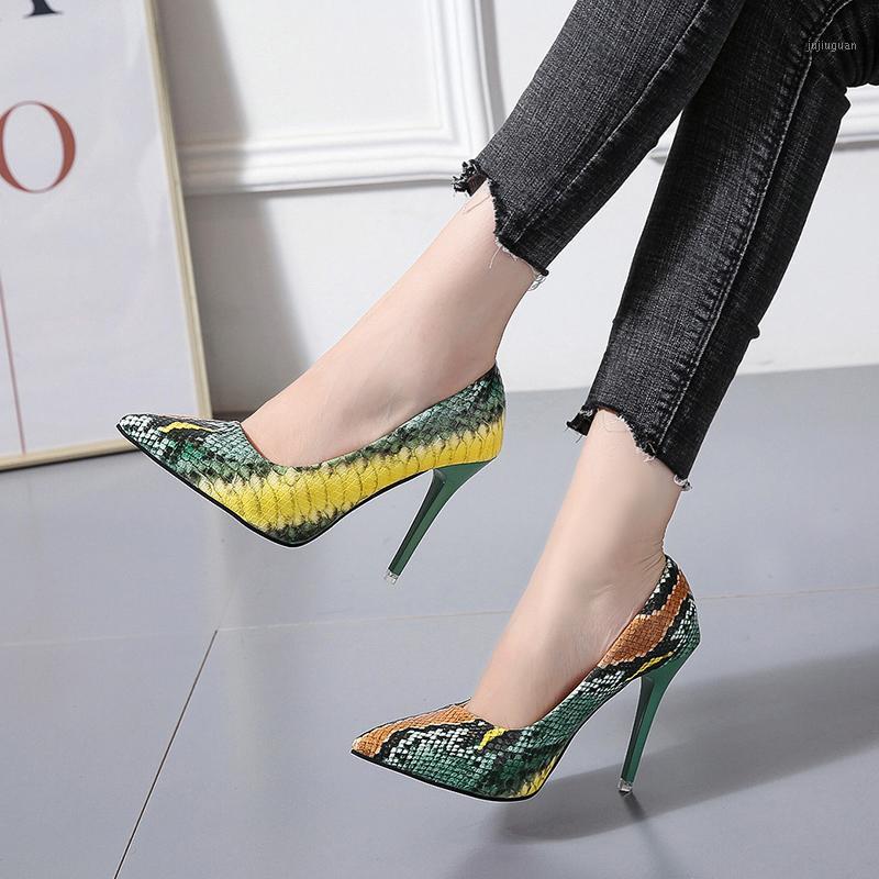 

Big Size 34-42 Stiletto Heels Women Pumps Red Pointed Plaid Shoes Women Shallow High Thin Heels 2020 Party Wedding Shoes1, Green