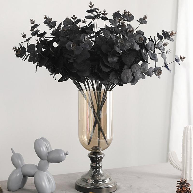 

Artificial Flowers Fake Outdoor Shrubs Faux Eucalyptus Plants for Outside Home Wedding Decoration, White