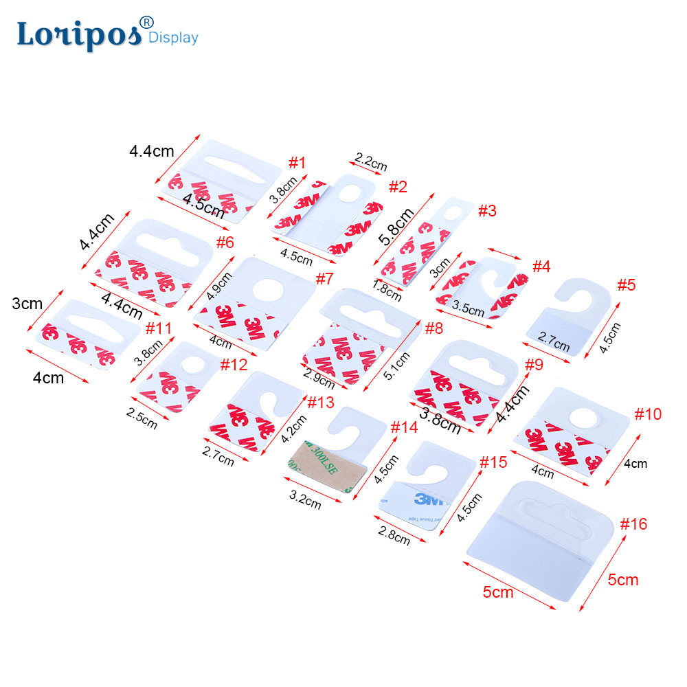 Self Adhesive Plastic Clear Hooks Display Card Store Retail Slat Wall J-Hook & Slot Hole Pegboard Hang Tabs | Loripos-image-754179549