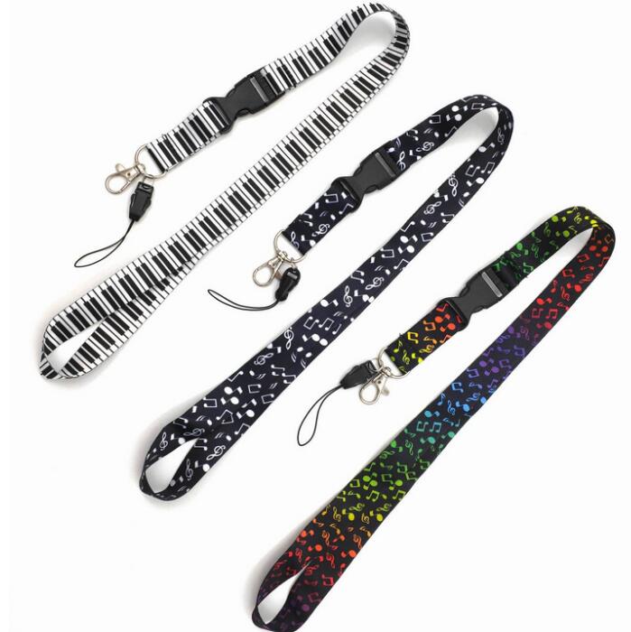 

Music Notes Lanyard Keychain Lanyards for keys Badge ID Mobile Phone Rope Neck Straps Accessories Gifts