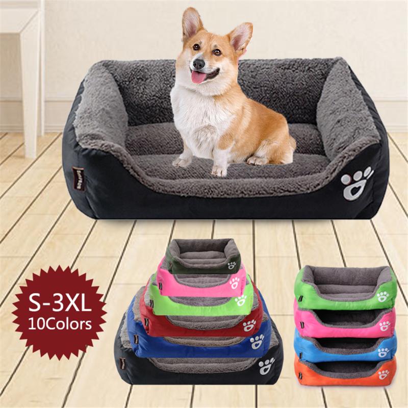 

S-XL) Large Pet Cat Dog Bed 8Colors Warm Cozy Dog House Soft Fleece Nest Baskets Mat Autumn Winter Waterproof Kennel, 50x70cm