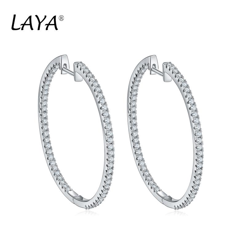 

Hoop & Huggie 925 Sterling Silver Simple Circle Clear Cubic Zirconia Earrings For Women High Quality Fashion Jewelry Gift