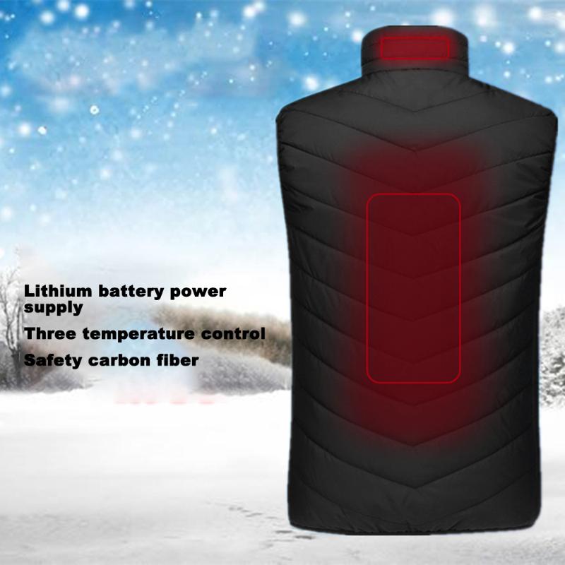 

Heating Vest Men Electric Heated Vest Camping Ski Heating Waistcoat Thermal Warm Clothing Feather Winter Quick Women Jacket, Black