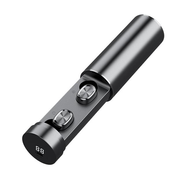 

TWS Bluetooth 5.0 Earphone Headset with LED Power Display Noise Reduction 8D Surround Sport MIC Earbuds, Black