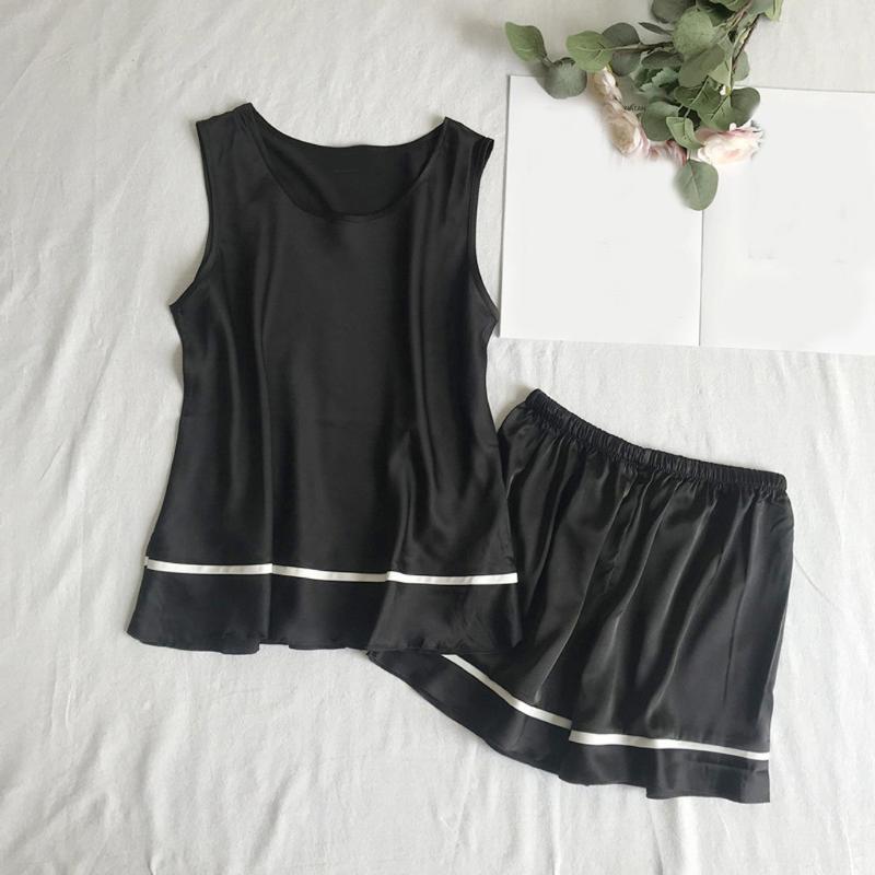 

pyjama femme Women V-Neck Silk Lace Satin Camisole Pajamas Sexy Lingerie Sleepwear Shorts Set pijama mujer #C1, Green