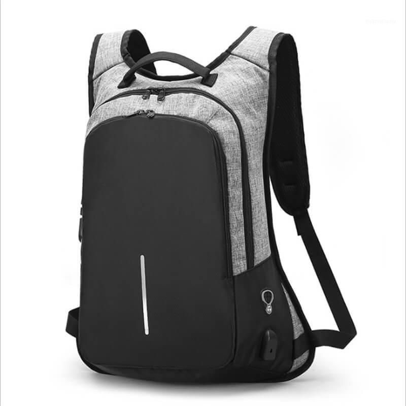 

Backpacks Men Multifunction USB Charging 15.6inch Laptop Backpacks For Teenagers Fashion Male Mochila Travel Backpack Anti Thief1, Gray color