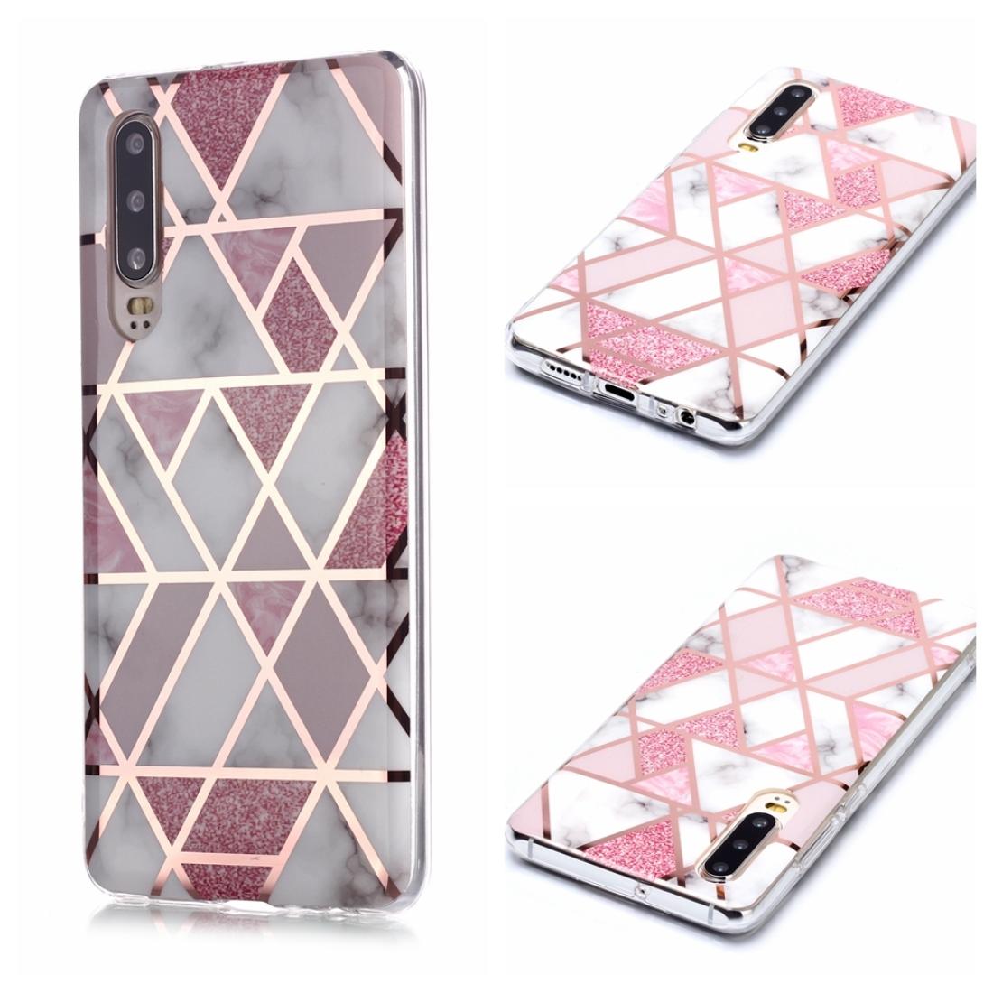 

For Huawei P30 Plating Marble Pattern Soft TPU Protective Case