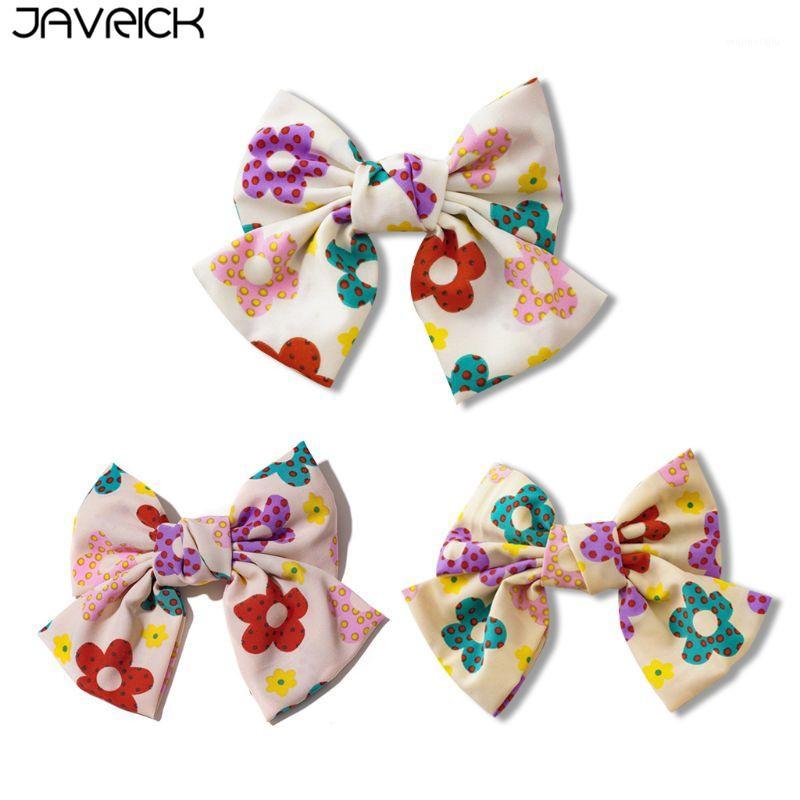 

Japanese Female Girls French Barrette Sweet Floral Printed Big Bowknot Spring Hair Clip Lolita Ponytail Holder Hairgrips1, Yellow