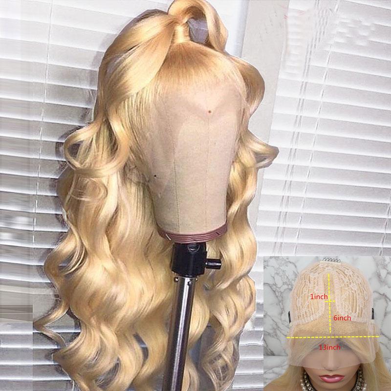 

Transparent Color Blonde Lace Part Wig 180% Density Malaysian Wavy Human Hair Wigs 613 Lace Wigs for Women With Natural line, 13x4 lace front wig