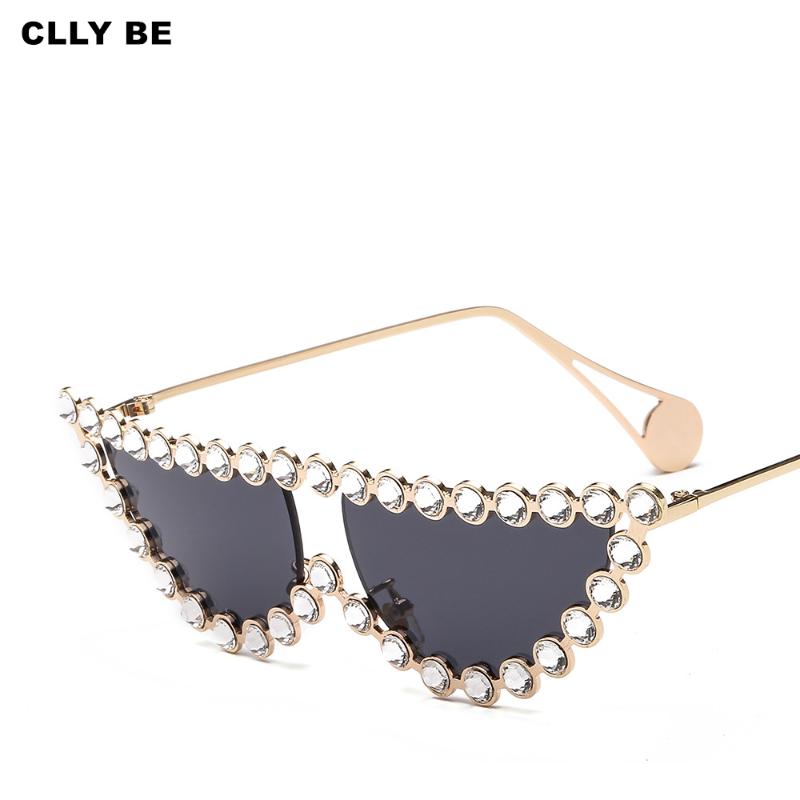

Luxury Rhinestone Cat Eye Sunglasses Women Shiny Diamond Eyeglass Cute Small Glasses For Ladies Vintage Shades Female UV400