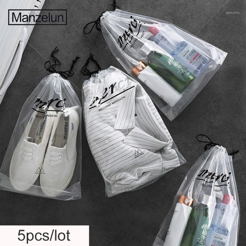 

Transparent Storage Bag Travel Shoe Organizer Set Drawstring Plastic Pouch Letter Bag Luggage Wardrobe Clothes Organizer1