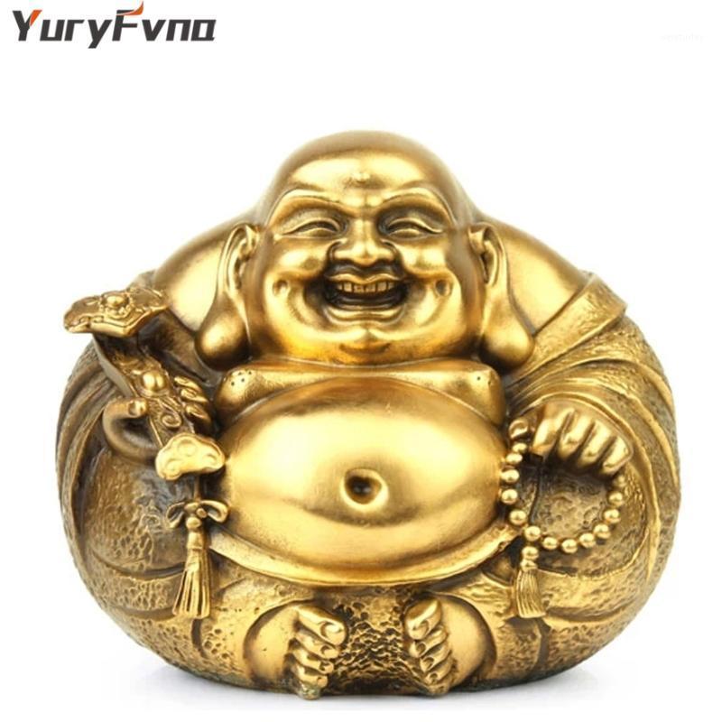 

YuryFvna Handmade Fengshui Brass Laughing Maitreya Buddha Statue Happy Buddha Figurine Home Office Decoration for Heath Luck1