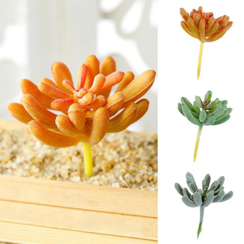 

Artificial Succulents Plants Home Garden Decoration Wedding Mini Flocking Table Decor Arrangement Office Diy Flower Accesso N0Q7
