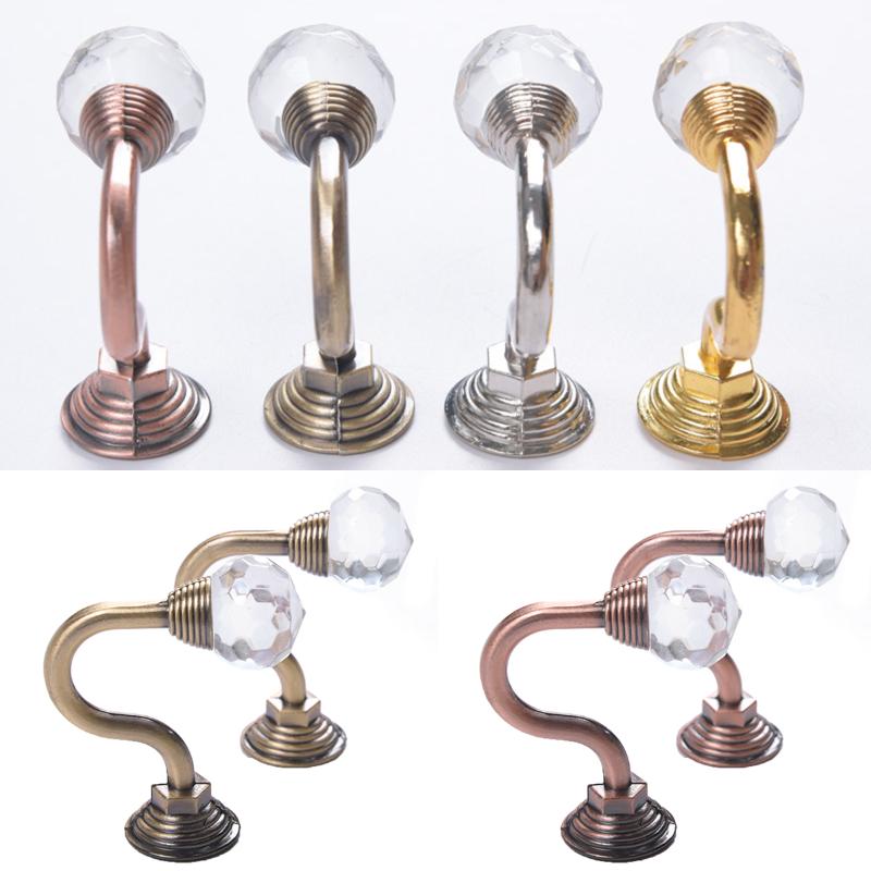

1Pair Classical style Crystal Curtain Holdback Window Drapery Tie Back Hooks Tassel Holder