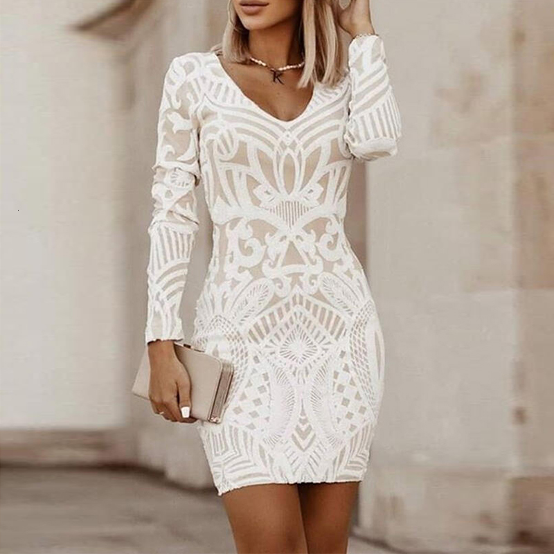 

New Es for Party Sexy Slim Mesh Women Embroidered Long-sleeved Female 2021 Spring Fashion Solid Color Woman 6knf, Black