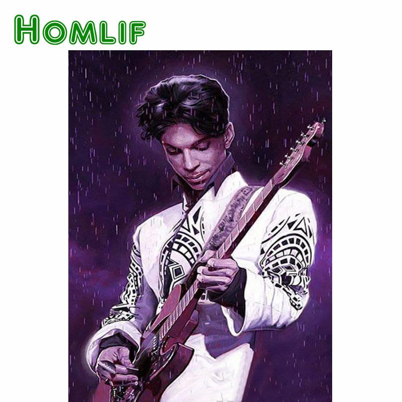 

HOMLIF Full Square/Round Drill 5D DIY Diamond Painting "singer prince" 3D Embroidery Cross Stitch Mosaic Home Decor Gift