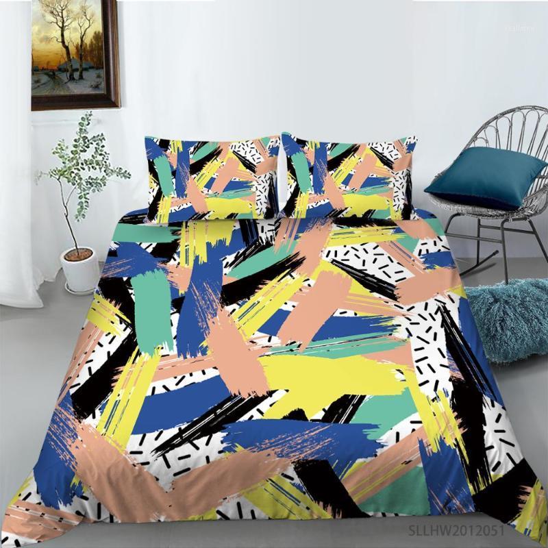 

Hot sale Duvet Cover Set Water Color Colorful Bed Linen Home Textile Bedclothes  Full Queen King sizes1