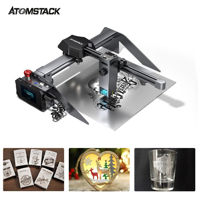 

Printers ATOMSTACK P9 M50 CNC Desktop Laser Engraving Cutting Machine 220*250mm Area Engraver Fixed-Focus Eye Protection