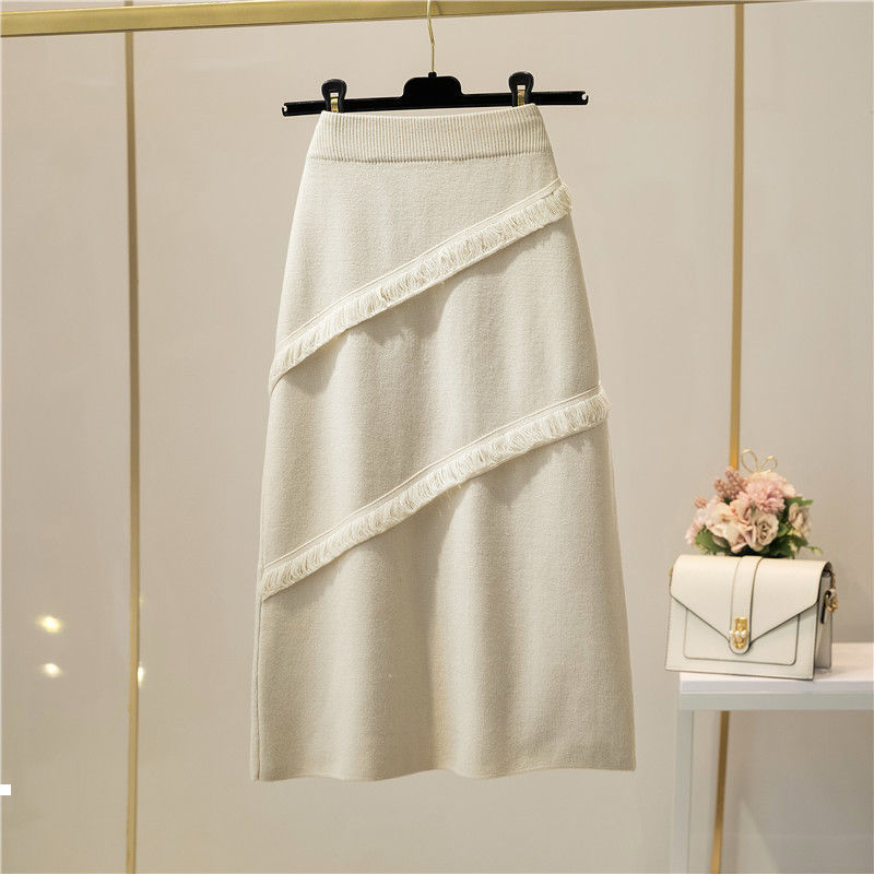 

New Autumn 2021 long mesh high plissate fringe a-line skirt solid hot midi female skirts y346 SY5I, Hoise