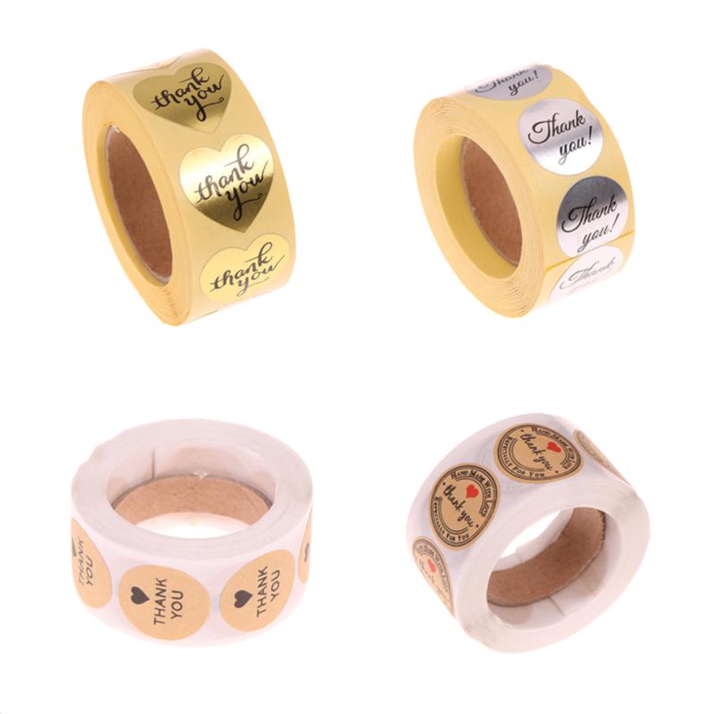 

Kawaii Stationery DIY Cake 500pcs Heart THANK YOU Biscuit Baking Sealing Labels Gift Box Stickers Adhesive Sticker Scrapbooking