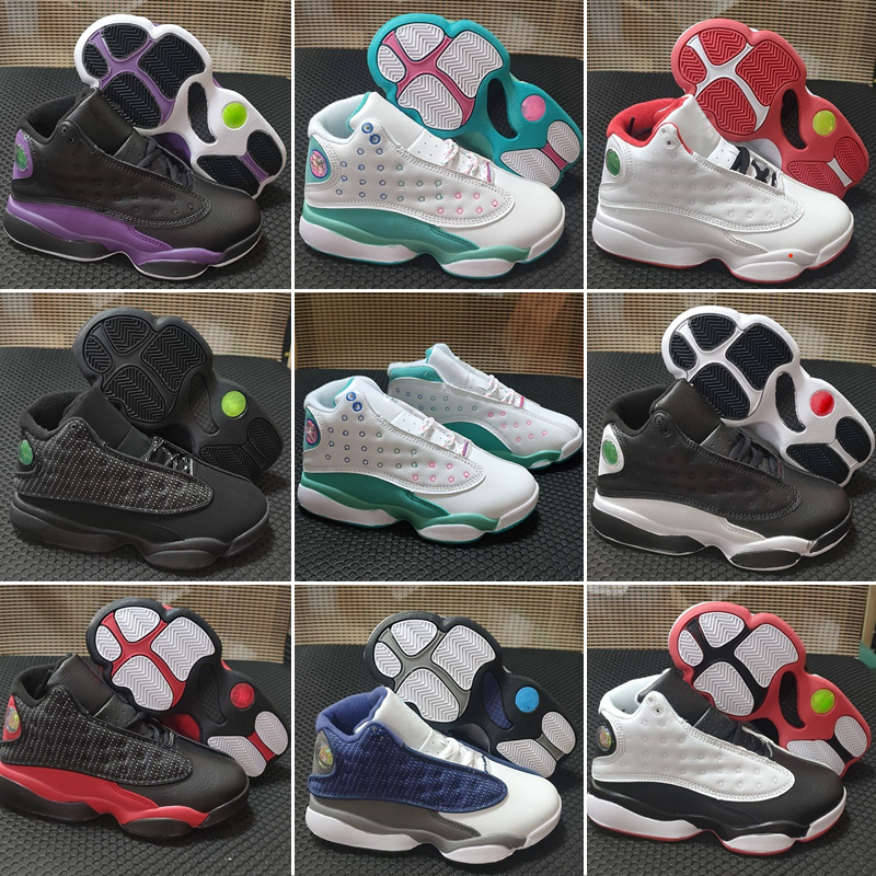 

Childs Cool Grey 13 TD Infant Purple Kids Basketball Shoes White Soar Green Pink sneakers Space Jam Bred Court Flint Playground He Got Game Shoes