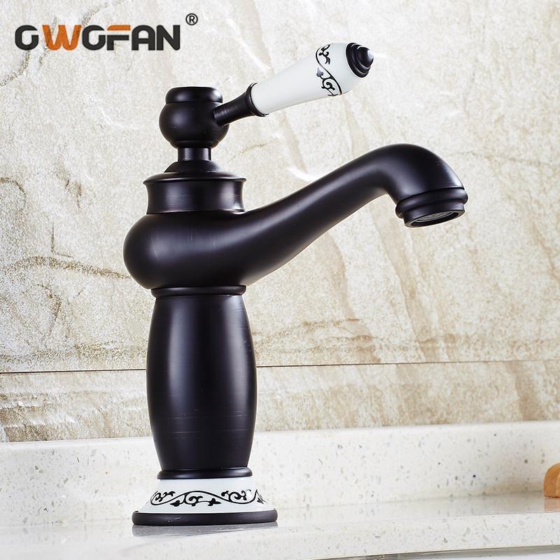 

Retro Black Basin Faucet Bathroom Oil Rubbed Bronze Classic Sink Faucet Deck Mounted Single Handle Mixer Water Taps S79-3501