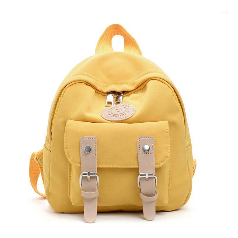 

Casual fashion baby children boy girl backpack simple solid color nylon school bag shoulder bag1, Black