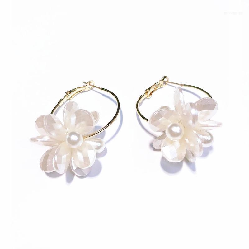 

Korean Version Creative Charm Pearl Earring For Women Elegant Hyperbole Small Flower Alloy Hoop Earring Wild Wholesale Jewelry1