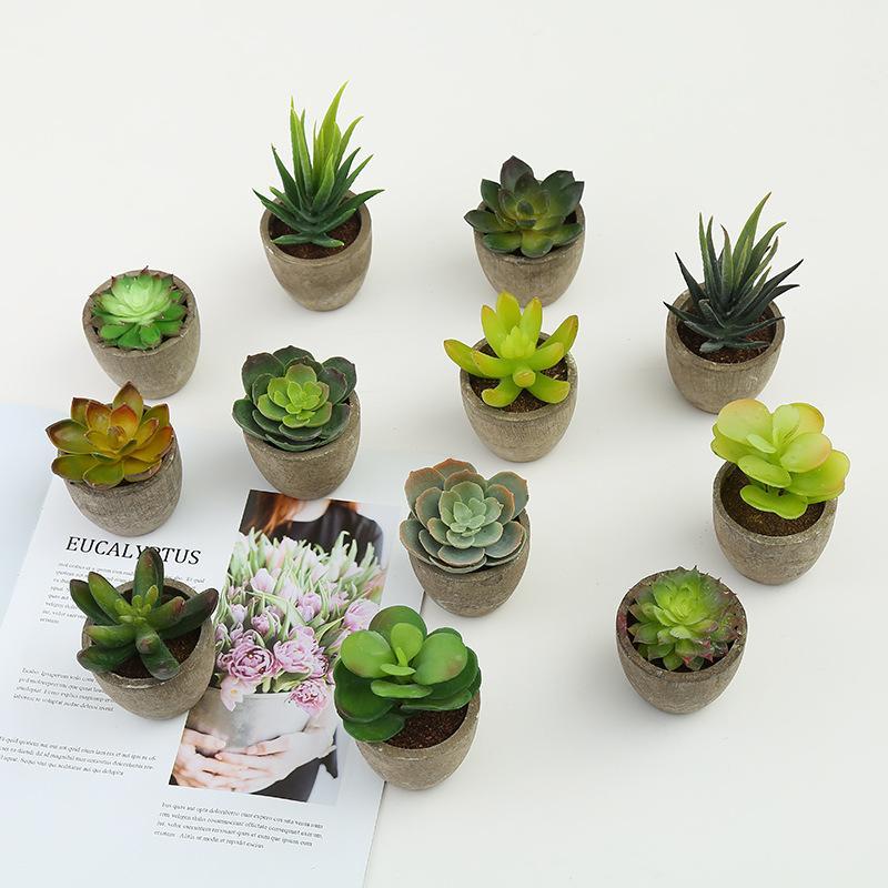 

Greenery Artificial Succulents Wedding Plants With Pots Wall Flower Arrangement Bonsai Fake Plants for Home Garden Decoration1, Style 6