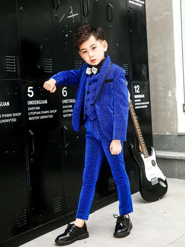 

Boys Suits Blazer Formal Coat For Wedding Party Piano Boys Dress Outfit Kids Suits Navy Blue1, 3pcs
