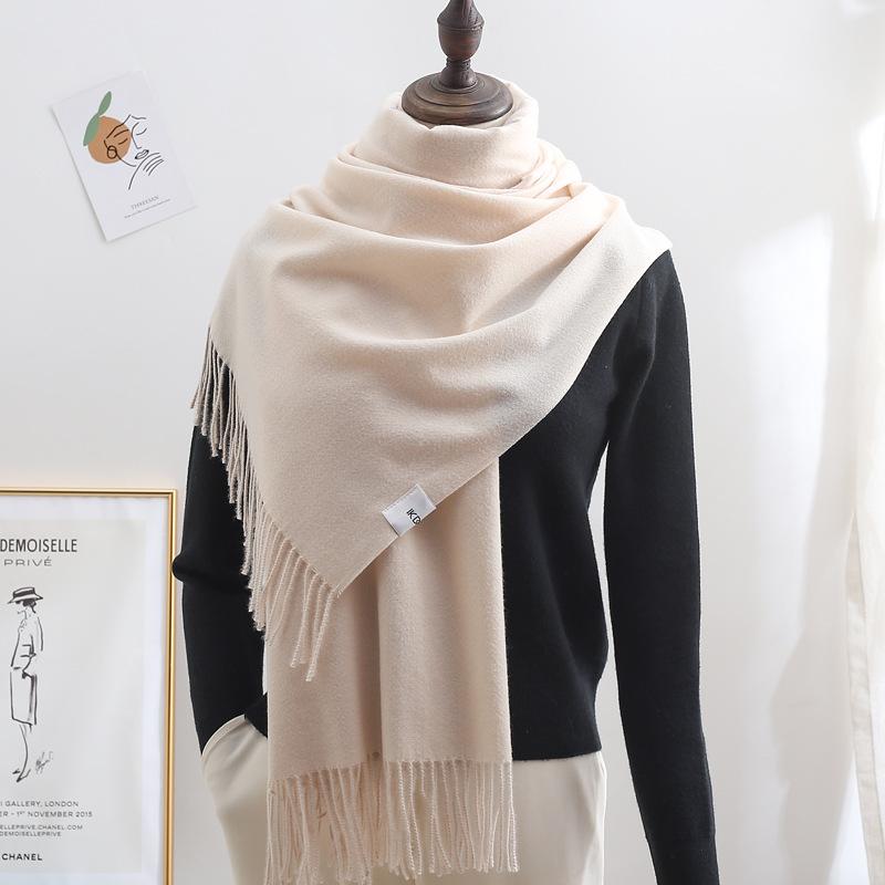 

Scarves Ladies Shawl Poncho Solid Color Scarf Women Luxury Women's Winter Thick Cloak Double-sided Warmth Imitation Cashmere