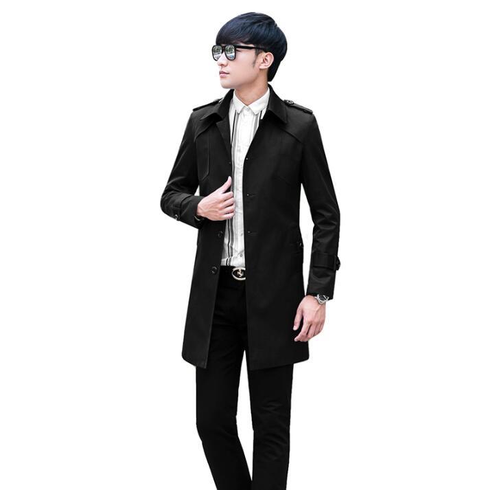 

Mens trench coats spring autumn man single-breasted long coat men clothes slim fit overcoat long sleeve black plus size  - 9XL, Beige