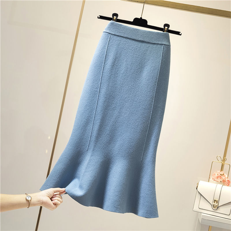 

2021 New female autumn high-waisted solid-colored skirt elegant mesh maxi women's skirts femme y309 IJ6I, Unkkaqiseunk