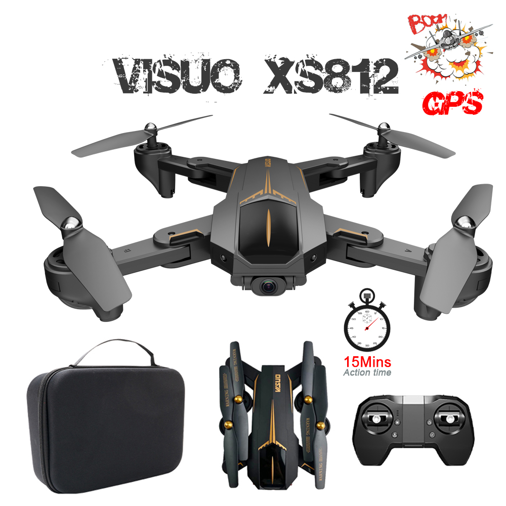 

VISUO XS812 GPS RC Drone with 4K HD Camera 5G WIFI FPV Altitude Hold One Key Return RC Quadcopter Helicopter VS XS809S E58 E502S, Black
