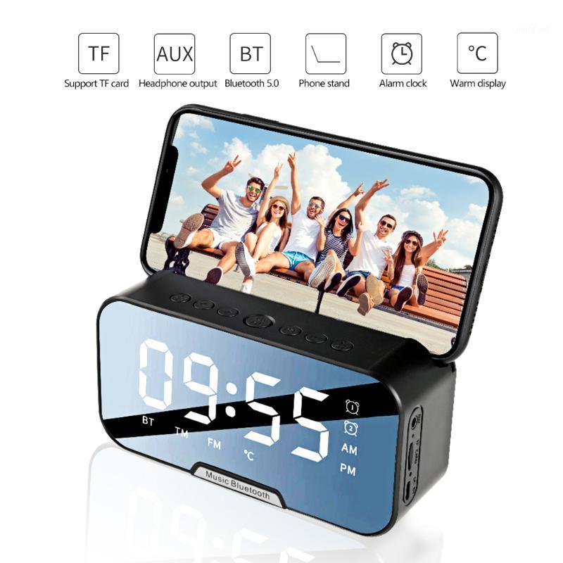 

Portable Wireless Bluetooth 5.0 Speaker Column Super Bass Stereo Subwoofer Support TF AUX mirror Alarm Clock FM Receiver Radio1