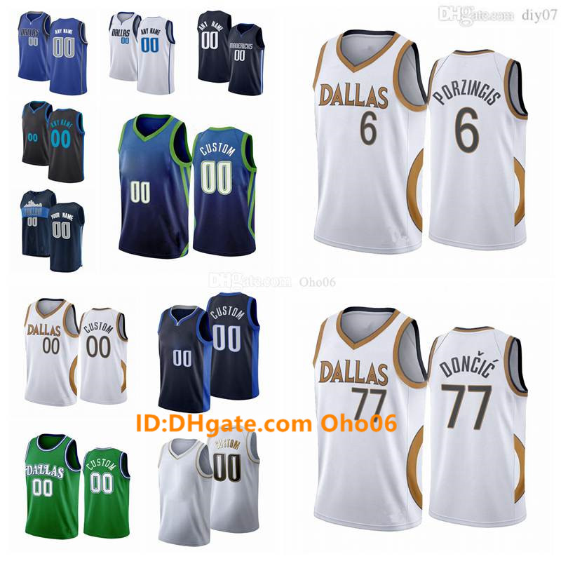 

Custom Jersey 77 Doncic 3 Trey Burke Seth 30 Curry 11 Tim Hardaway Jr. City 6 Kristaps Porzingis Edition Basketball Jerseys Whit, With all sign