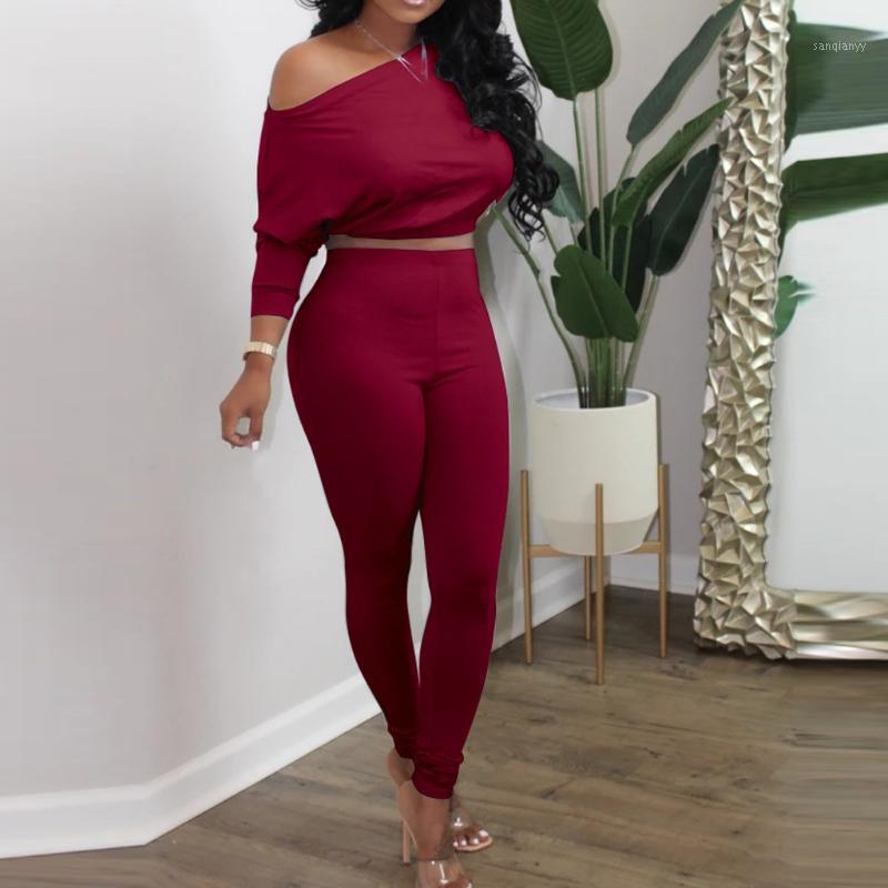 

Fashion Women Autumn Long Sleeve Split 2 Piece Sports Suit Set Casual Solid Color Suit High Waist Leggings Fitness Sports Wear1, Black