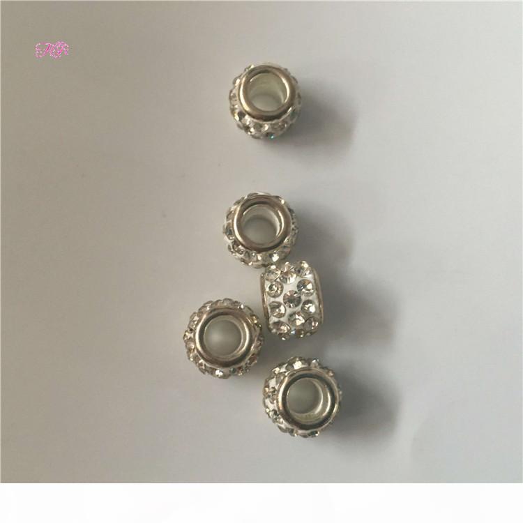 

Rhinestone Dreadlock Bead 50Pcs Beautiful Braiding Hair Dreadlock Beads White Color Dread Hair Beads In 5mm Hole, Black